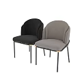 Modern Leisure Chairs With Light Dark Gray Upholstery Curved Backrest And Metal Legs
