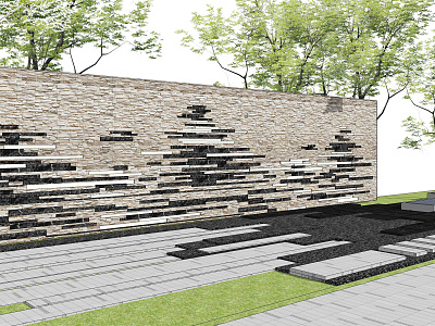 Modern landscape wall rubble stone landscape wall house cultural stone landscape wall model