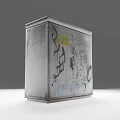 Municipal Road Metal Utility Box Covered With Graffiti And Street Art