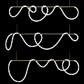 Modern Curved Chandelier Design With White Metal Frame And Hanging Structure
