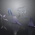 Glowing Fantasy Decorative Structures With Purple Blue Sleek Designs