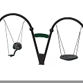Outdoor Garden Decorative Ornaments With Dual Arched Frames And Hanging Swing Seats