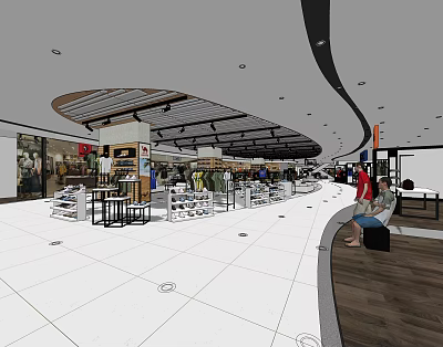 Modern Clothing Store Commercial Sportswear 3d model