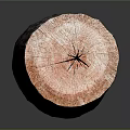 Wooden Stone Decorative Lamp With Natural Rustic Bark Texture And Warm Glowing Center