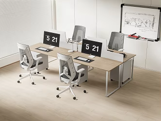 Modern Office Desk and Chair Staff Station Computer Desk and Chair 3d model