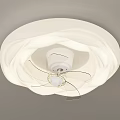 Modern White Ceiling Air Conditioner Fan with Circular Design and Built in Light Fixture
