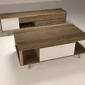 Modern Wooden TV Stand With Storage Drawers White Front Panels And Minimalist Design