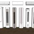 Modern Wall Mounted Air Conditioners And Standing Fans With Sleek Designs For Home Use 3d model