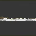 3D Terrain Model with Mountain Ranges Blue Lake and Winding Rivers