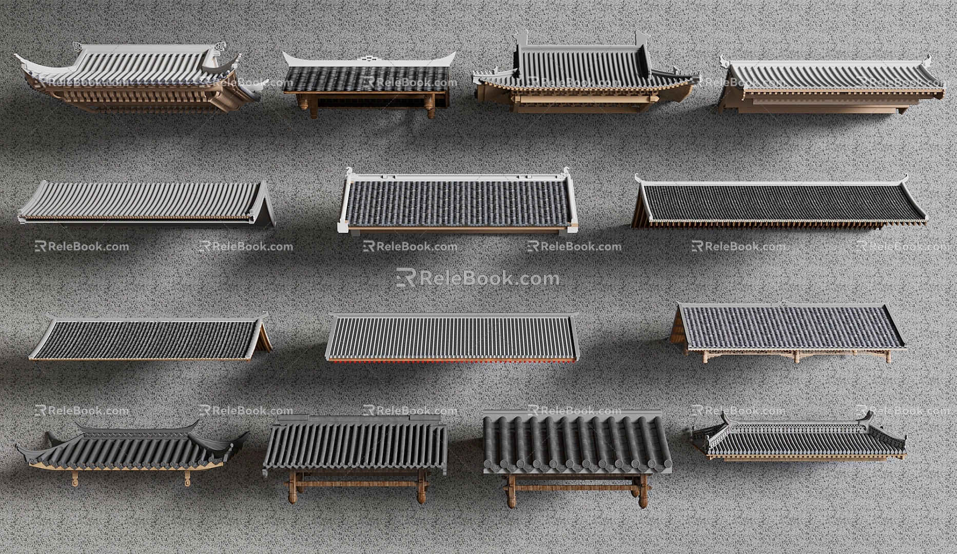 Chinese-style Ancient Building Roof Ancient Building Eaves Chinese-style Building Eaves Roof Tile Roof 3d model