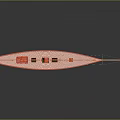 Vibrant Model Sailboat With Orange Deck White Green Hull And Sail Details