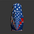 Traditional Blue Matryoshka Dolls with Floral Patterns in Different Sizes for Home Decor