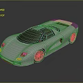Silver Sports Car with Black Roof and Golden Wheels Sleek Modern Design Shiny Exterior