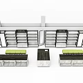 Retail Store Display Shelves With Multiple Layers And Counter Design