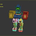 Sci Fi Robot Character With Yellow And Black Armored Mechanical Structure Design 3d model