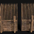 Picker Medieval Berry Picking Fence Fence Tools Railing 3d model