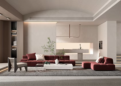 B & B Italia Living Room 3d model