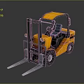 Yellow Industrial Forklift With Heavy Duty Cab And Front Forks Construction Equipment