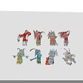 Peking Opera Character Pendants With Various Colors And Traditional Costumes For Decoration