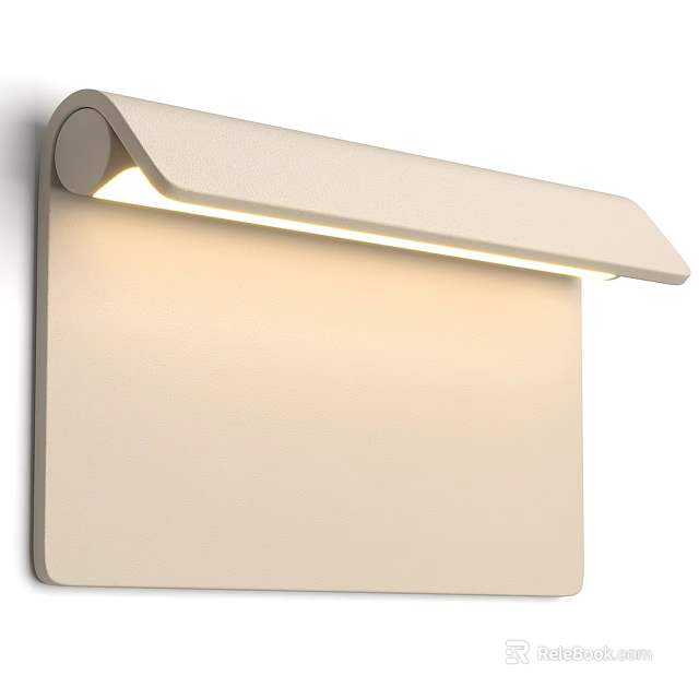 Modern Wall Lamp Featuring Tilted Top Design And Soft Beige Illumination 3d model 