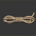 Beige Coiled Rope as Daily Living Essential on Black Smooth Surface with Reflection
