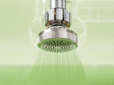 Modern Chrome Shower Head With Aerator And Steady Water Flow Design 3d model