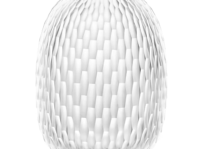 White Textured Vase With Intricate Woven Pattern For Home Decoration 3d model