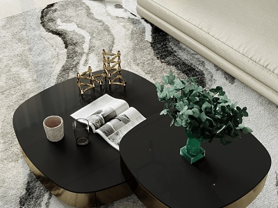 Modern sofa coffee table combination model