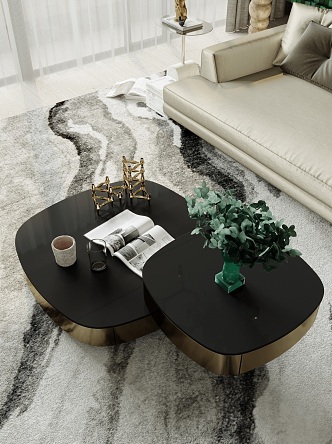 Modern sofa coffee table combination 3d model