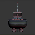 3D Rendered Colorful Yacht With Detailed Structure