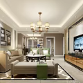 Bright Modern Living And Dining Space With Custom White Storage Cabinets And Polished Marble Floors