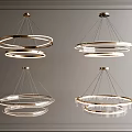 Modern Gold Circular Multi Layer Chandeliers With Transparent Rings And Hanging Design