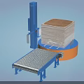 Industrial Pallet Wrapping Machine With Conveyor Belt For Efficient Cargo Handling