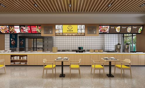 Modern Restaurant Fast Food Shop Bun Shop 3d model