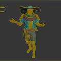 Fantasy Adventure Game Character With Blue Hat Red Hair Turquoise Outfit And Purple Scarf Design