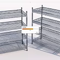 Metal Display Shelves With Multi Tier Wire Grid Design For Retail Use 3d model