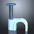Practical Hardware Tool with Blue Plastic Base Metal Cylinder and Round Metal Cap 3d model