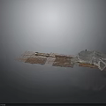 3D Scene Components With Stone Slabs Metal Pipes And Grid Structures