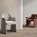 Modern Leisure Chairs Light Gray And Brown Minimalist Design Indoor Living Space Upholstered Seats