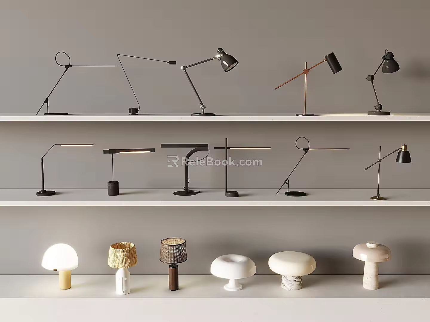 Modern Minimalist Table Lamp Metal Table Lamp Reading Lamp Creative Mushroom Table Lamp 3d model