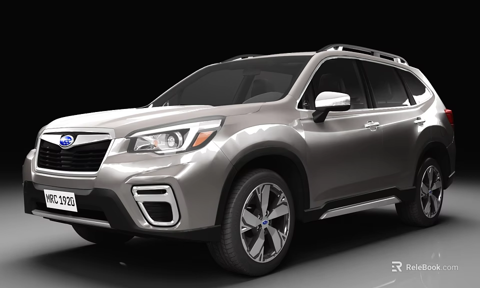 Silver Modern SUV With Roof Rack Alloy Wheels And Front Grille Design 3d model 