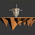 Game Movie Robot Character Featuring Yellow Black Antenna Wing Like Structures On Round Orange Table