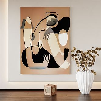 Modern Abstract Painting Decorative Painting Hanging Painting 3d model