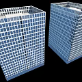 Modern Tall Office Buildings With Glass Grid Facade And Urban Architecture
