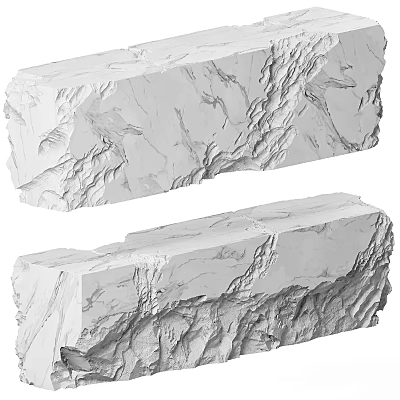 Elegant Reception Desk Design Featuring White Natural Stone With Intricate Textures 3d model