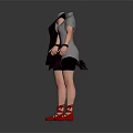 Women Fashion Outfits With Sleeveless And Short Sleeve Tops Black Shorts Red Boots