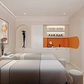 Modern Warm Pastel Beauty Nail Salon Interior Design With Practical Workstations And Clear Product