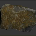 Natural Raw Stone With Orange Gray Rustic Texture In Earthy Material Form And Appearance 3d model