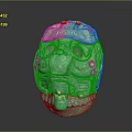 Green Jade Mask Sculpture Carving With Intricate Facial And Decorative Details