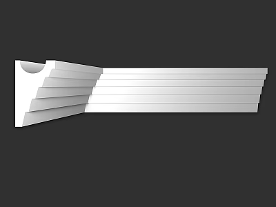Multi Layered White Corner Trim With Stepped Structure For Interior Decorative Design Elements 3d model